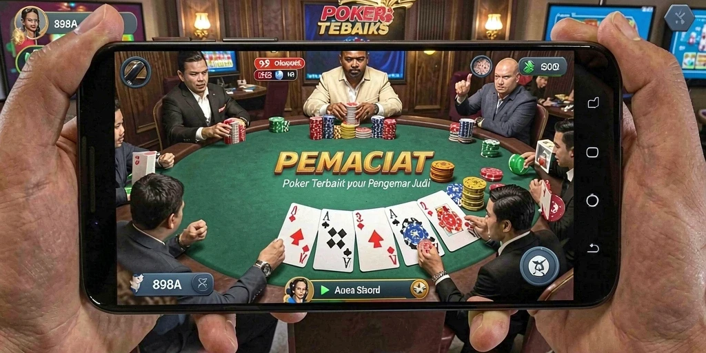 Screenshot gameplay Poker yang menampilkan suasana seru permainan.