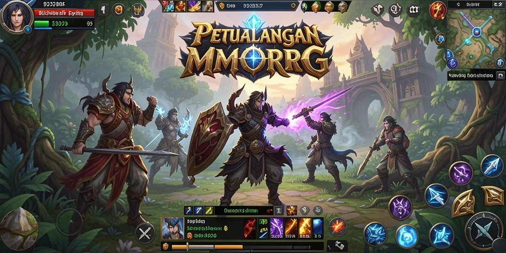 Tangkapan layar gameplay <strong>93337</strong> yang menunjukkan pertarungan epik di dunia MMORPG.