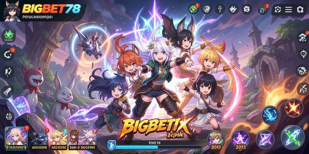 Tampilan memukau dari gameplay Anime di BIGBET78.