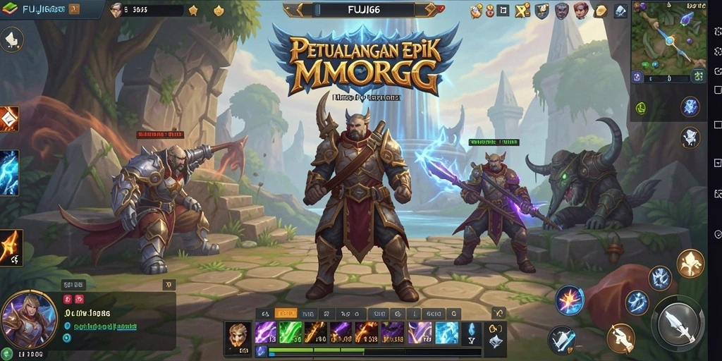 Tangkapan layar menunjukkan petualangan seru dalam permainan MMORPG.
