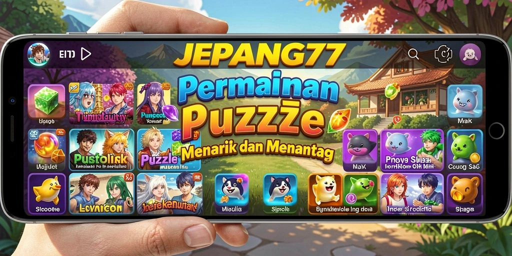Gameplay JEPANG77 menunjukkan pemain menyelesaikan teka-teki dengan antusias.