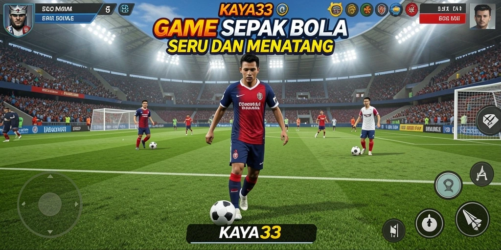 Tampilan gameplay KAYA33 yang mendebarkan saat pertandingan sepak bola.