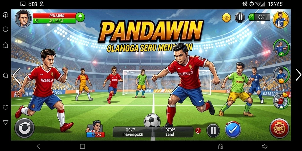 Tampilan gameplay seru dari PANDAWIN dengan berbagai aksi olahraga.