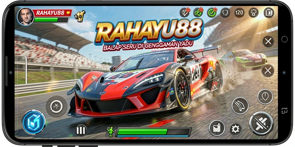 Tampilan gameplay balap yang mendebarkan dari RAHAYU88.