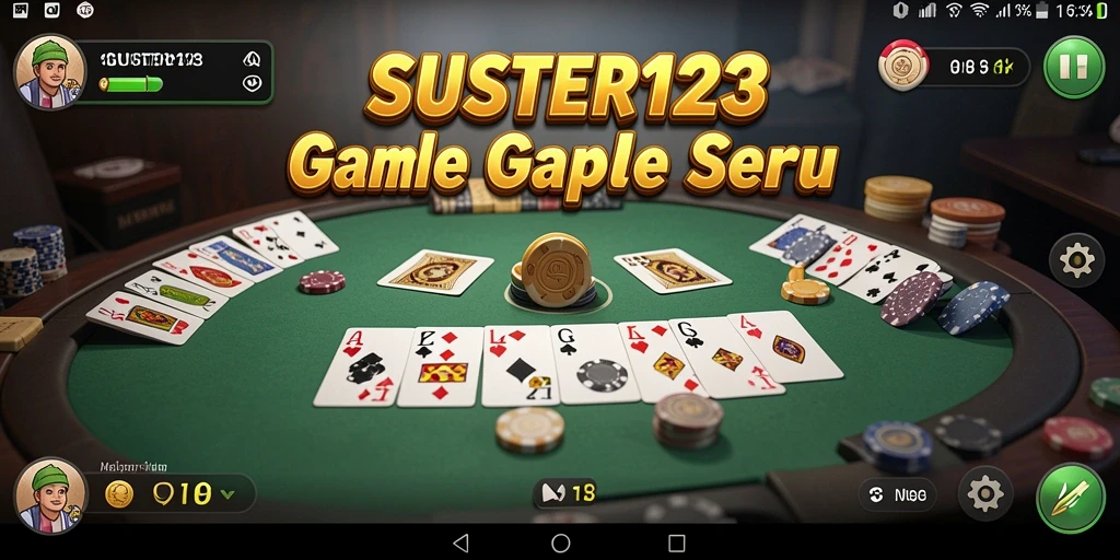 Screenshot SUSTER123 menampilkan gameplay Gaple yang menarik dan interaktif.