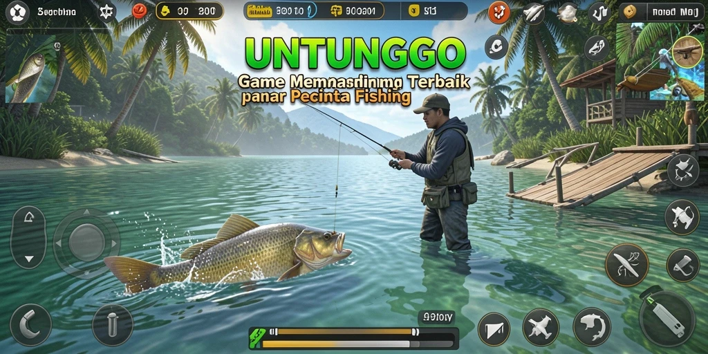 Tampilan gameplay Fishing yang mengasyikkan di UNTUNGGO.